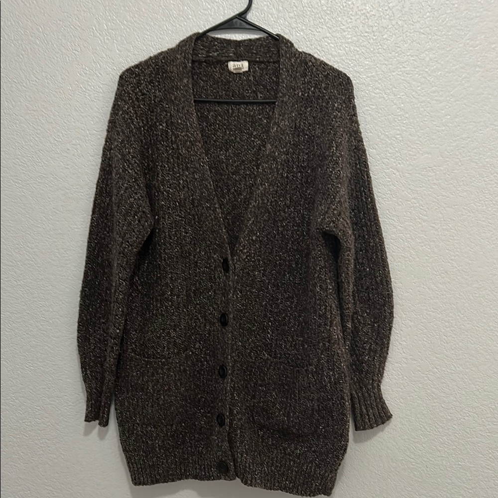Cozy Brown Knit Loose Fit Sweater
